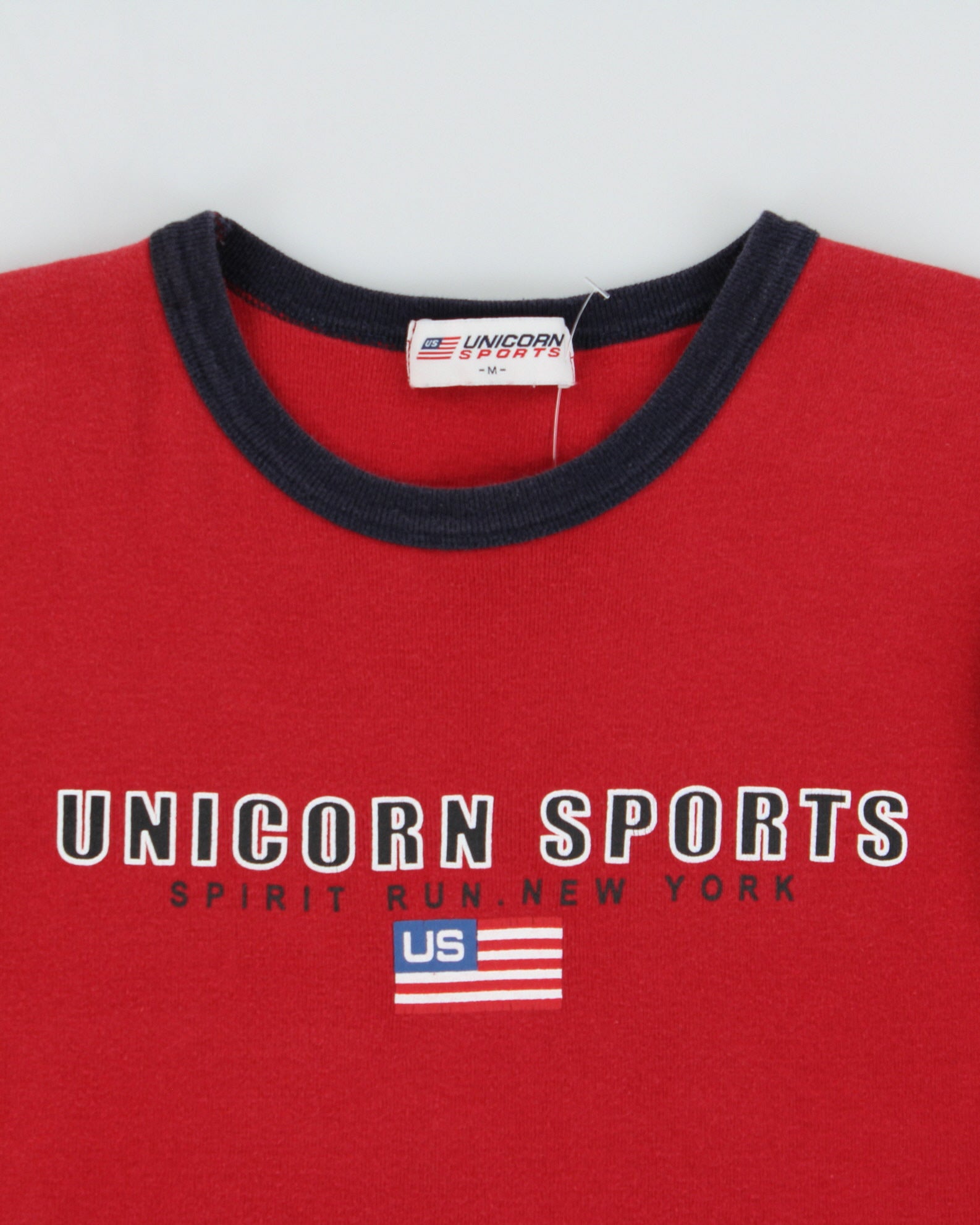 Vintage Y2K 00s Union Sports New York Women's Heavyweight Crewneck Ringer T-Shirt - M