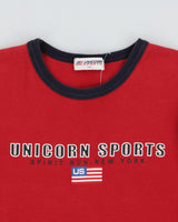 Vintage Y2K 00s Union Sports New York Women's Heavyweight Crewneck Ringer T-Shirt - M