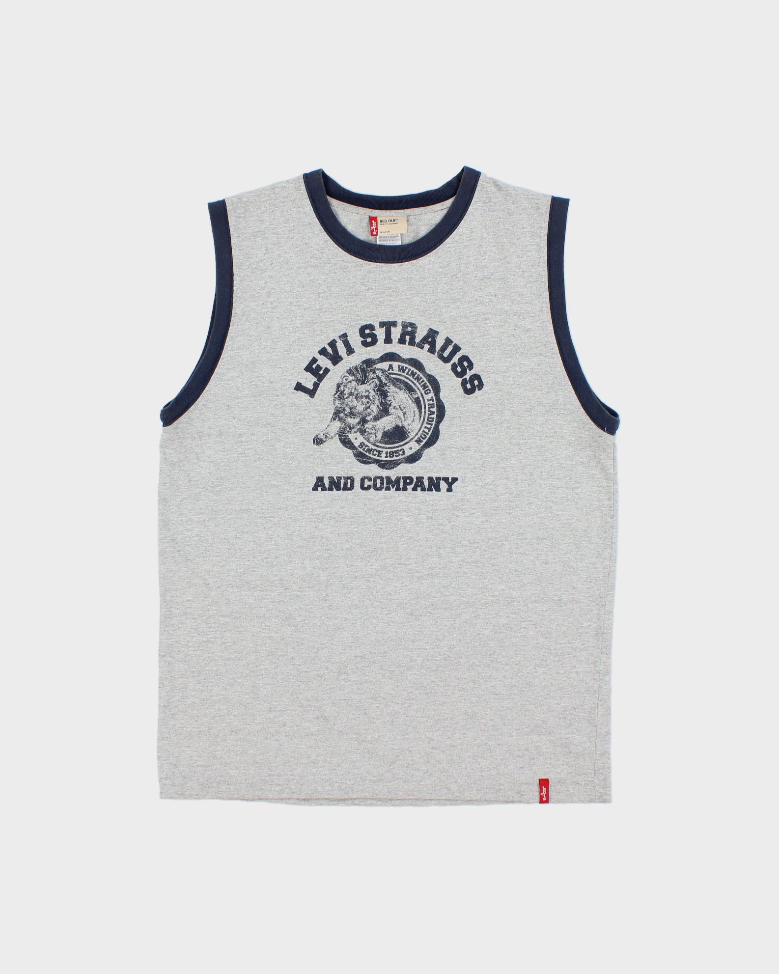 Vintage Y2K 00s Levi's Red Tab Women's Grey Marl Heavyweight Sleeveless Crewneck Vest - L