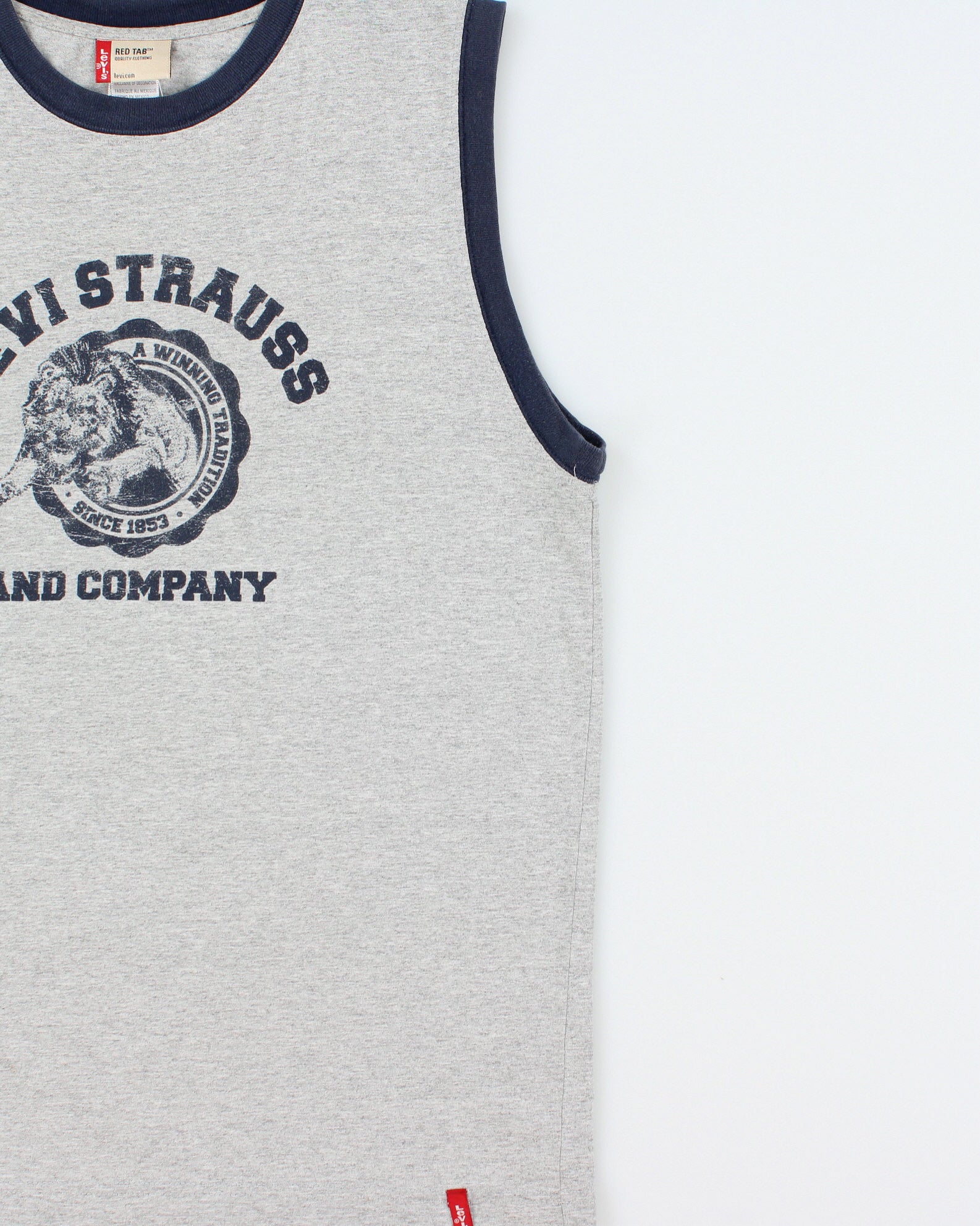 Vintage Y2K 00s Levi's Red Tab Women's Grey Marl Heavyweight Sleeveless Crewneck Vest - L