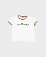 Vintage Y2K 2000s 'Sun Like Star' Centre Logo Graphic Crewneck Ringer T-Shirt