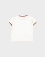 Vintage Y2K 2000s 'Sun Like Star' Centre Logo Graphic Crewneck Ringer T-Shirt