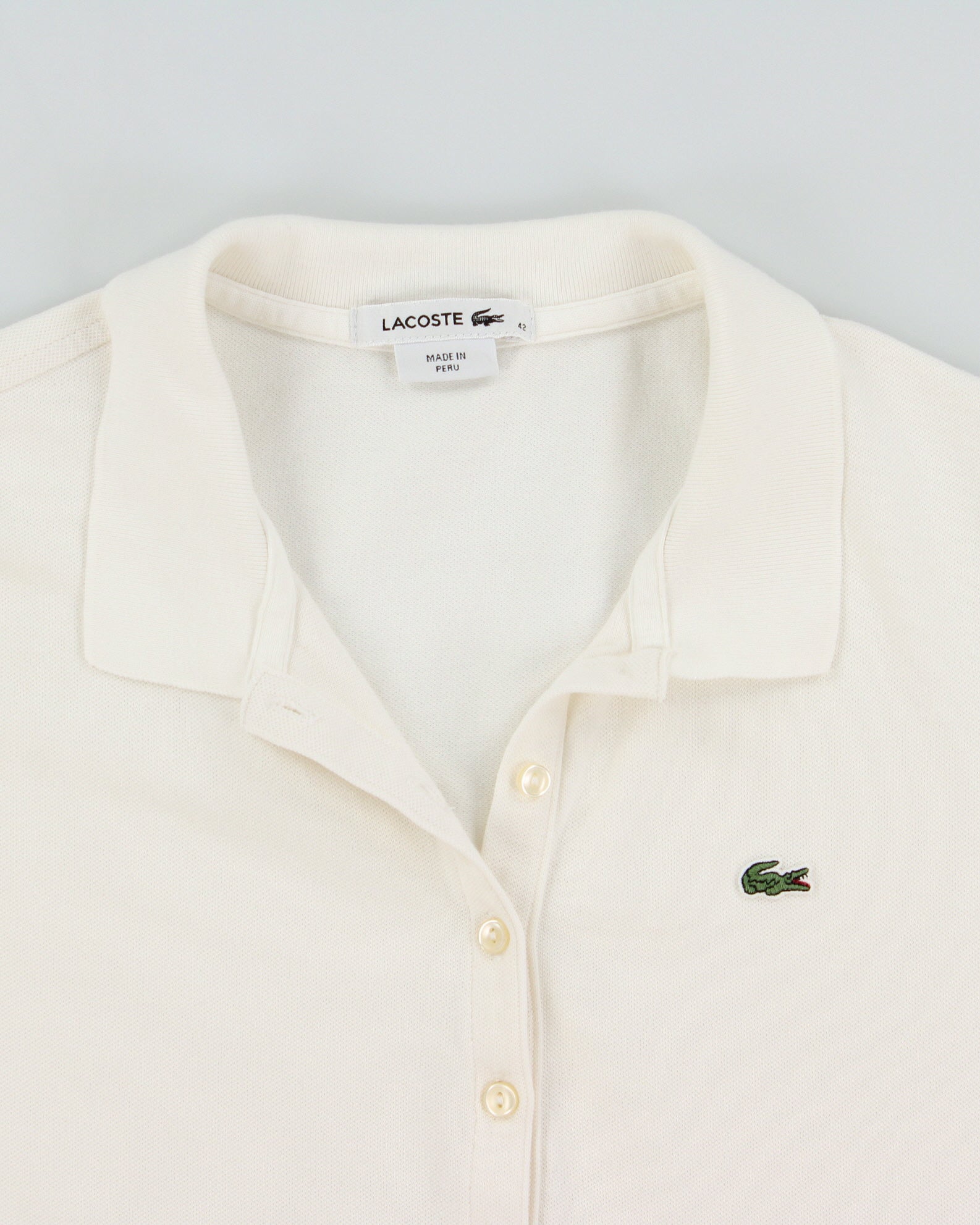 Vintage Lacoste Women's Classic Croc Short Sleeved Polo Shirt - M