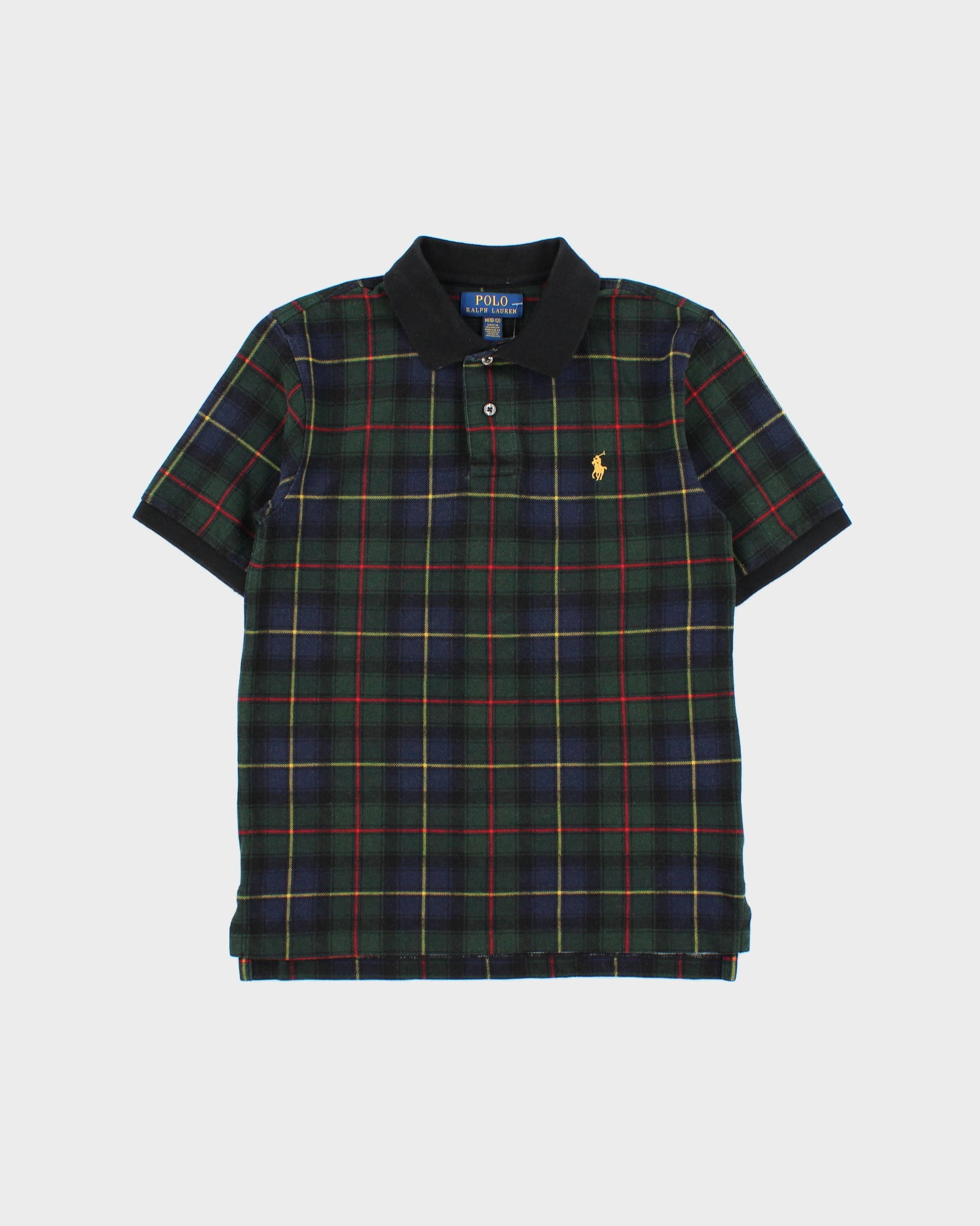 Vintage Polo Ralph Lauren Blackwatch Tartan Women's Short Sleeve Polo Shirt - M