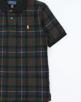 Vintage Polo Ralph Lauren Blackwatch Tartan Women's Short Sleeve Polo Shirt - M
