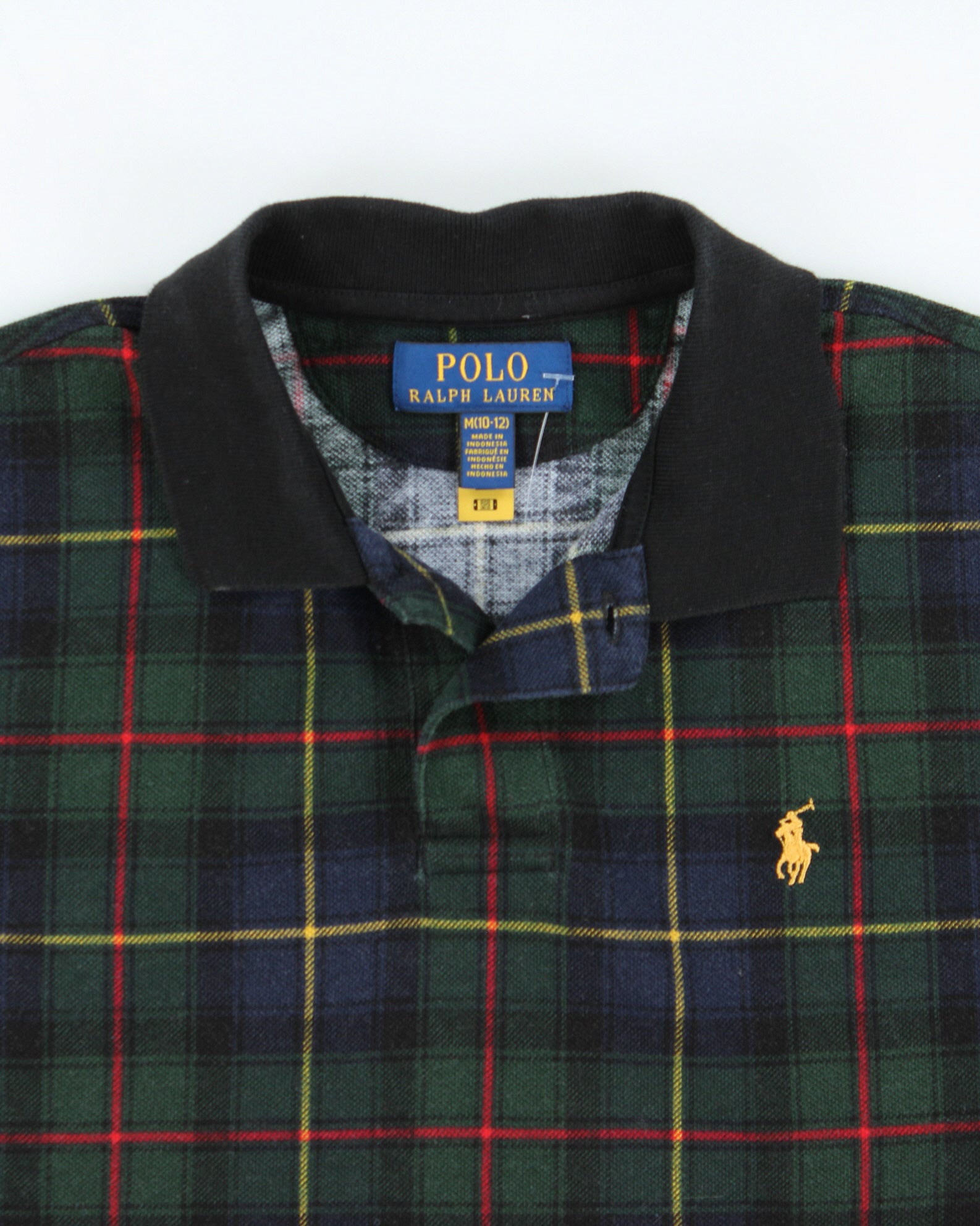 Vintage Polo Ralph Lauren Blackwatch Tartan Women's Short Sleeve Polo Shirt - M