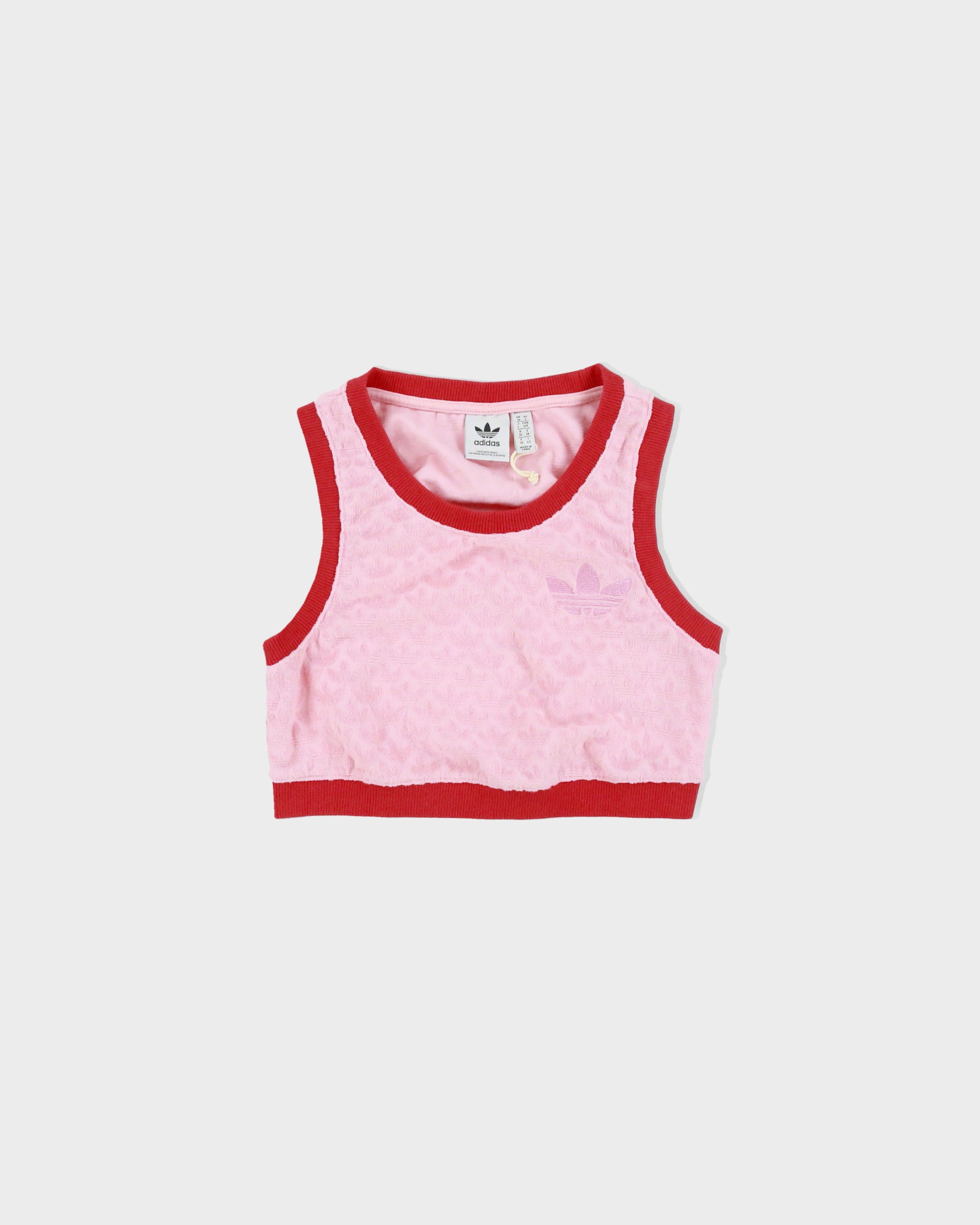 Adidas Originals Women's Rosa 'Adicolour 70s' Monogram Vest Crop Top - S