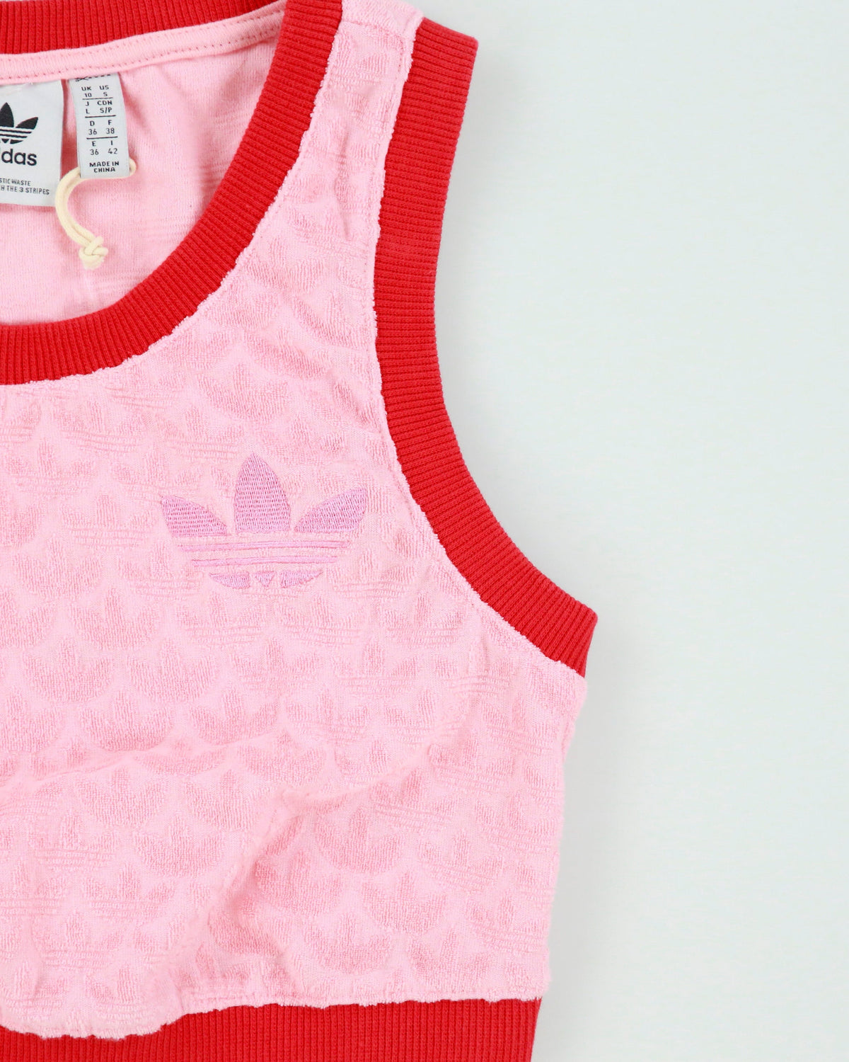 Adidas Originals Women's Rosa 'Adicolour 70s' Monogram Vest Crop Top - S