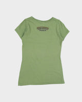 Vintage Harley Davidson Women's Khaki Paris France Pug Rider Crewneck T-Shirt - XS
