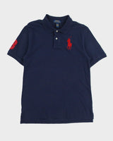 Vintage Polo Ralph Lauren Navy Women's Big Pony Short Sleeve Polo Shirt - XL