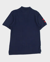 Vintage Polo Ralph Lauren Navy Women's Big Pony Short Sleeve Polo Shirt - XL