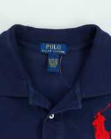 Vintage Polo Ralph Lauren Navy Women's Big Pony Short Sleeve Polo Shirt - XL