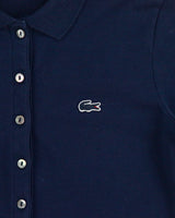 Vintage Lacoste Women's Navy Croc Pique Slim Fit Short Sleeve Polo Shirt - XS