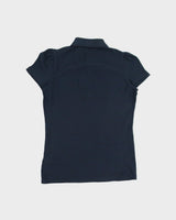 Vintage Y2K 00s Burberry Brit Women's Navy Nova Check Placket Short Sleeve Polo Shirt - M