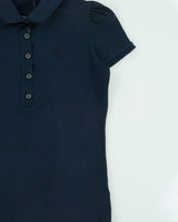 Vintage Y2K 00s Burberry Brit Women's Navy Nova Check Placket Short Sleeve Polo Shirt - M