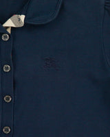 Vintage Y2K 00s Burberry Brit Women's Navy Nova Check Placket Short Sleeve Polo Shirt - M
