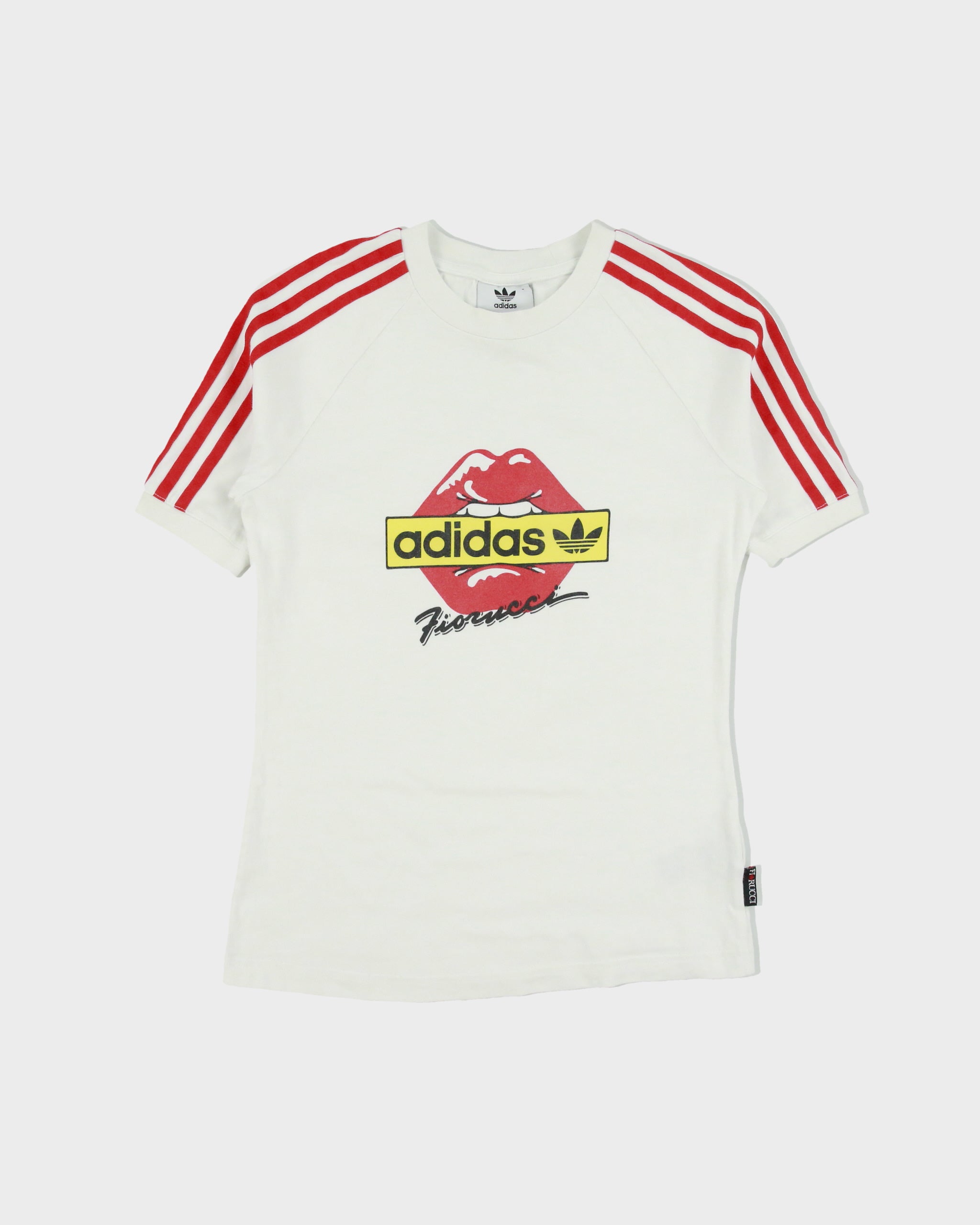 Adidas Originals x Fiorucci Lips Heavyweight Women's Crewneck Ringer T-Shirt - XS