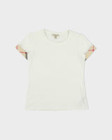 Vintage Y2K 00s Burberry Brit Women's Nova Check Cuff Crewneck T-Shirt - XS