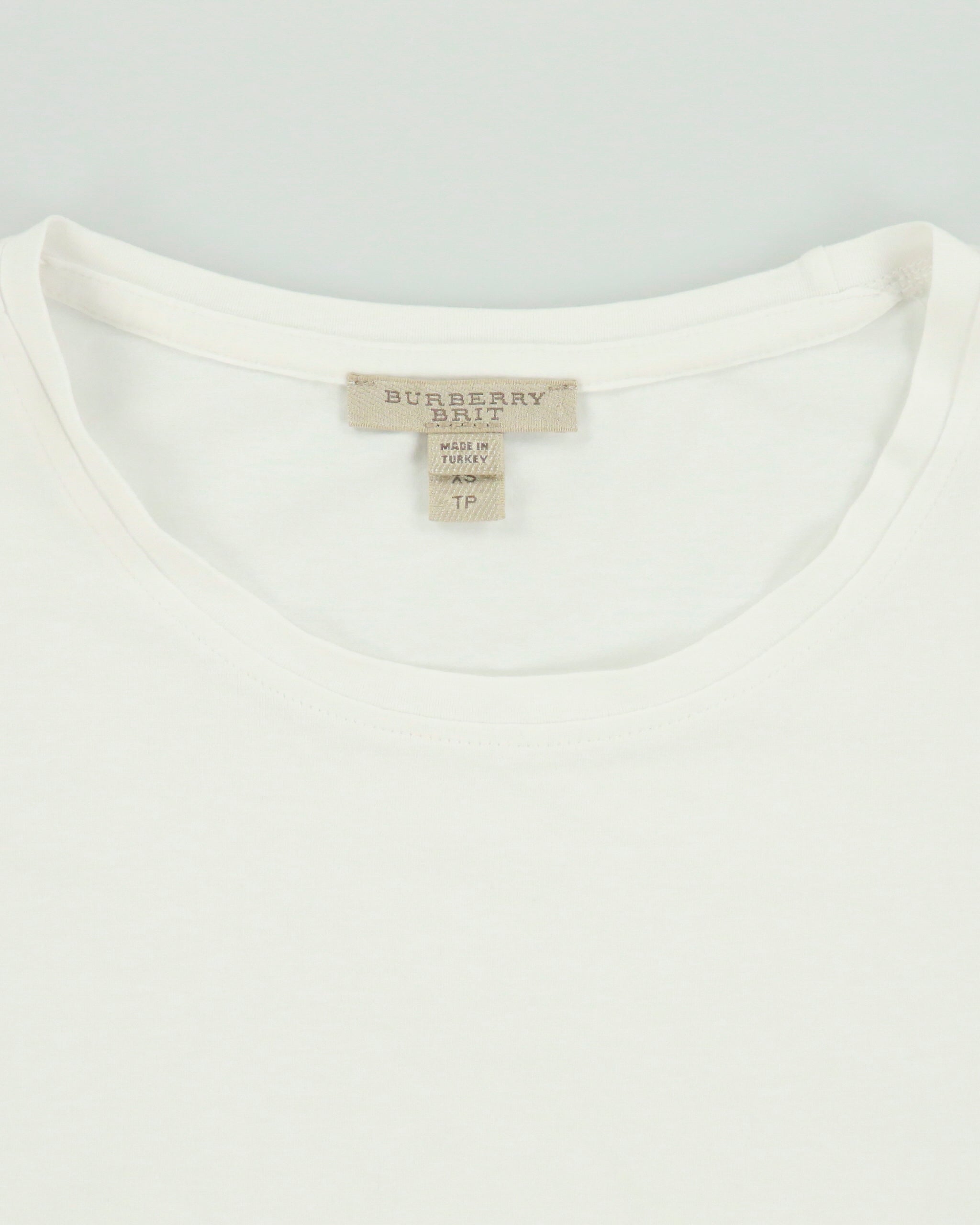 Vintage Y2K 00s Burberry Brit Women's Nova Check Cuff Crewneck T-Shirt - XS