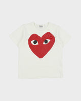Comme des Garçons PLAY Women's Double Peeping Heart Heavyweight Single Stitch Crewneck Baby T-Shirt - M
