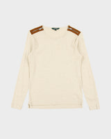 Vintage Lauren Ralph Lauren LRL Women's Zip Shoulder Long Sleeve Crewneck T-Shirt - L