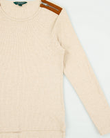 Vintage Lauren Ralph Lauren LRL Women's Zip Shoulder Long Sleeve Crewneck T-Shirt - L