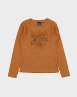 Vintage 2007 Y2K Harley Davidson Gasoline Alley Red Deer Alberta Women's Made In USA Long Sleeve Crewneck T-Shirt - M