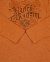 Vintage 2007 Y2K Harley Davidson Gasoline Alley Red Deer Alberta Women's Made In USA Long Sleeve Crewneck T-Shirt - M