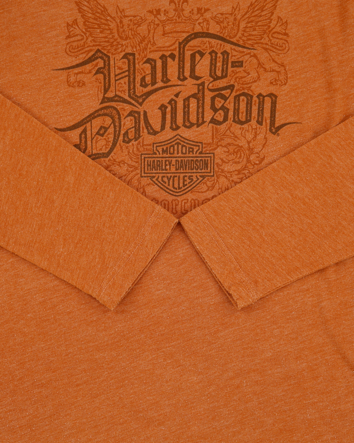 Vintage 2007 Y2K Harley Davidson Gasoline Alley Red Deer Alberta Women's Made In USA Long Sleeve Crewneck T-Shirt - M