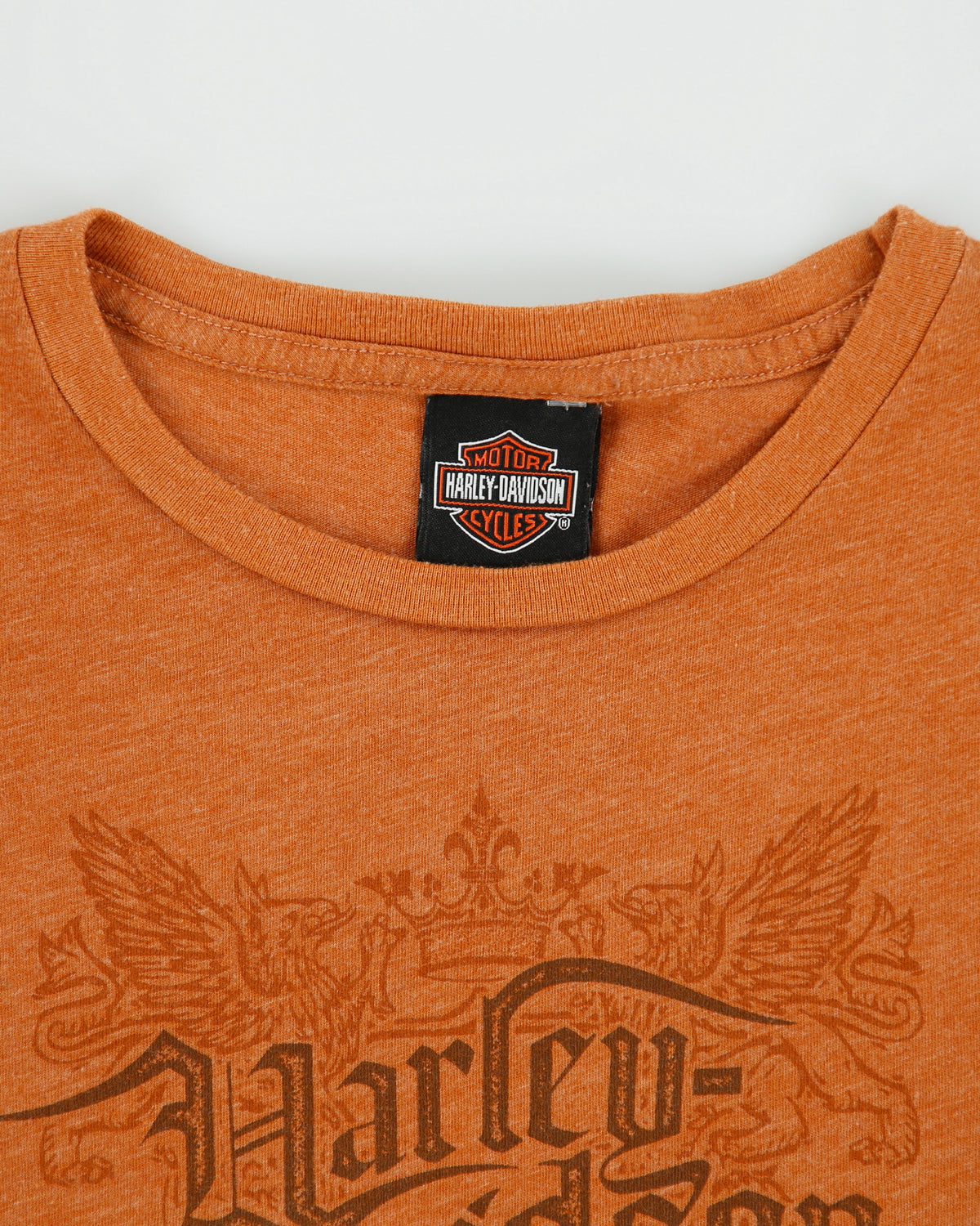 Vintage 2007 Y2K Harley Davidson Gasoline Alley Red Deer Alberta Women's Made In USA Long Sleeve Crewneck T-Shirt - M