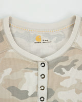 Vintage Carhartt Women's Arctic Woodland Camo Long Sleeve Henley T-Shirt - S