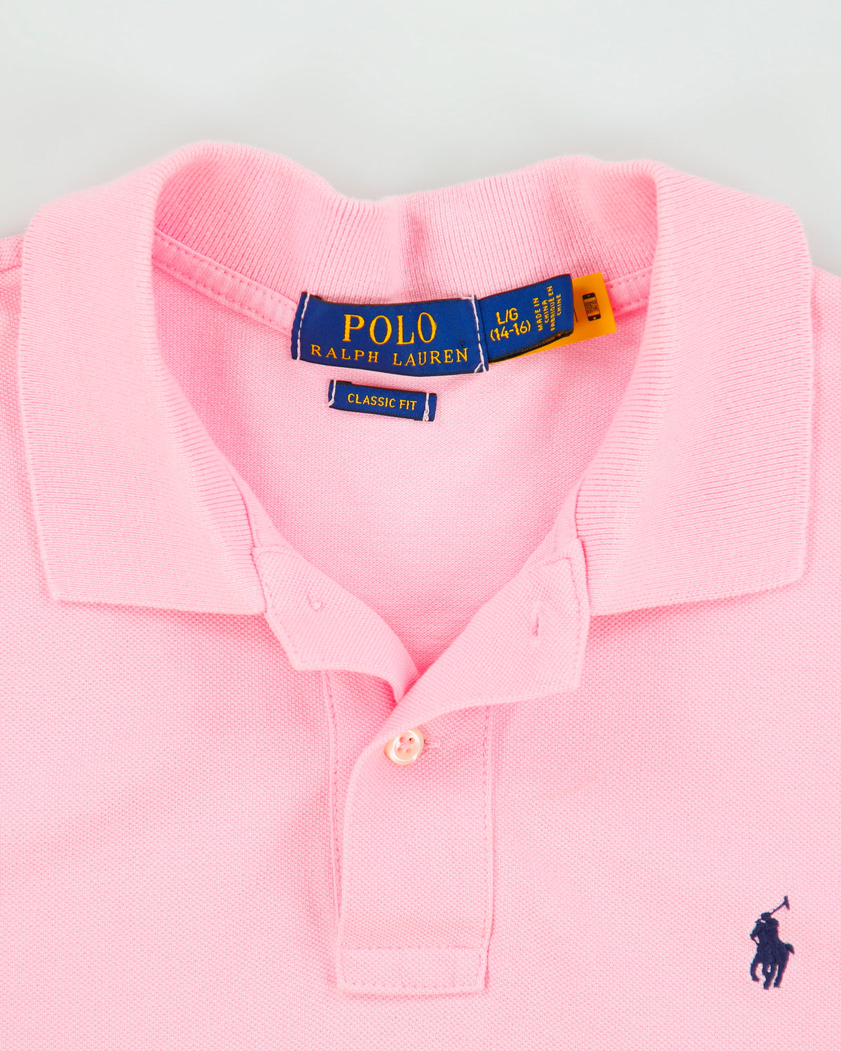 Polo Ralph Lauren Baby Pink Women's Classic Fit Short Sleeve Polo Shirt - L