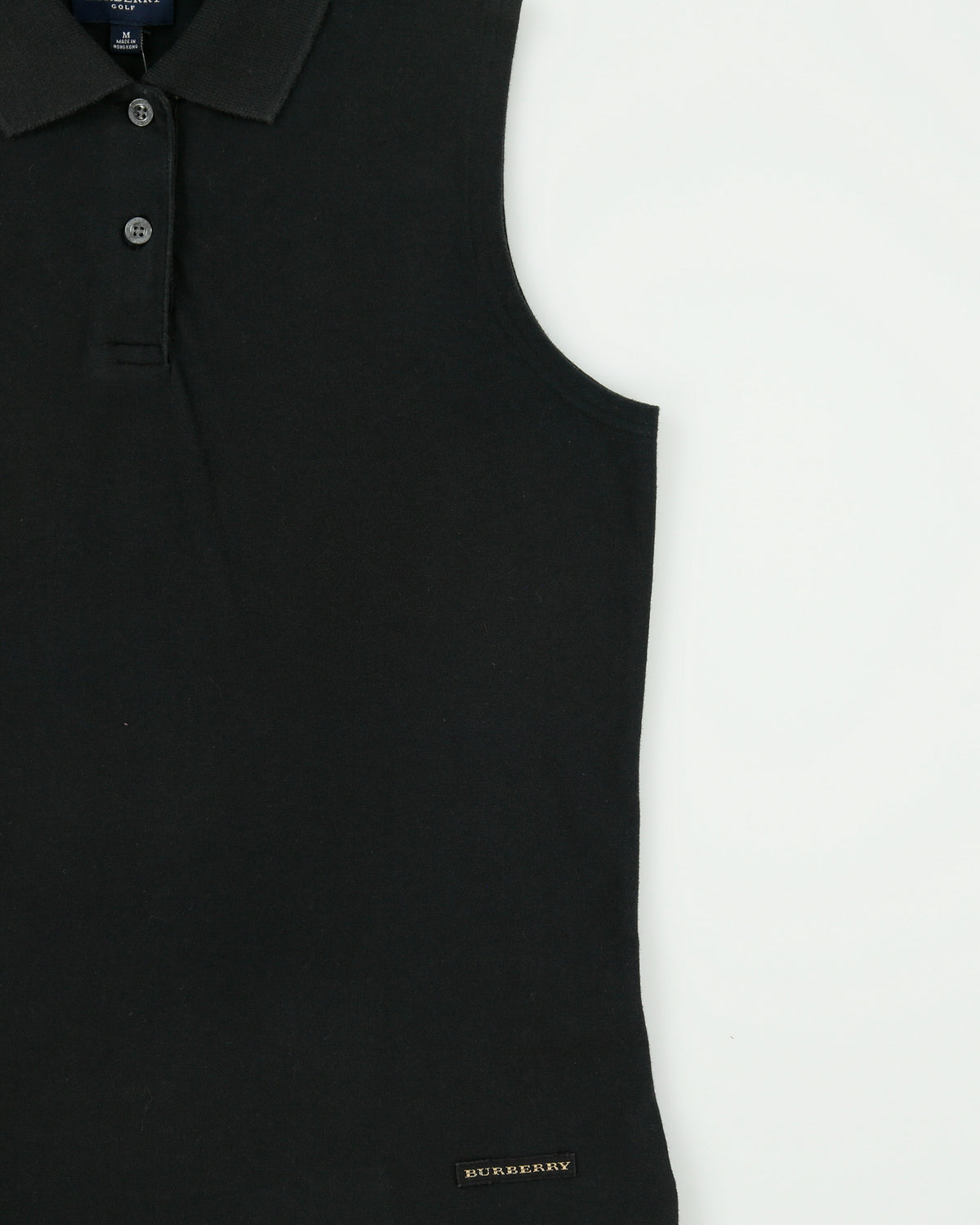 Vintage Y2K 00s Burberry Golf Women's Logo Placket Sleeveless Polo Shirt - M