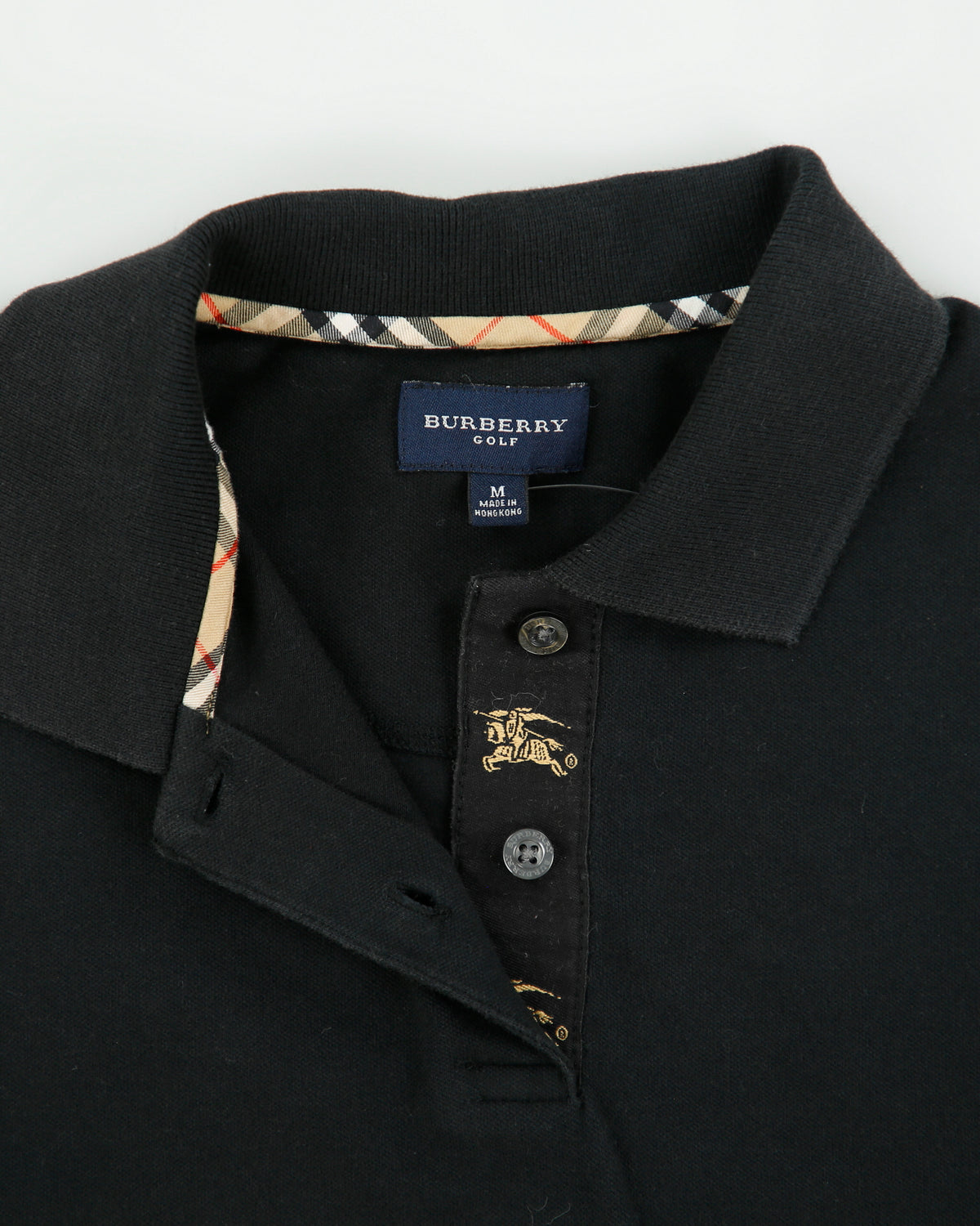 Vintage Y2K 00s Burberry Golf Women's Logo Placket Sleeveless Polo Shirt - M