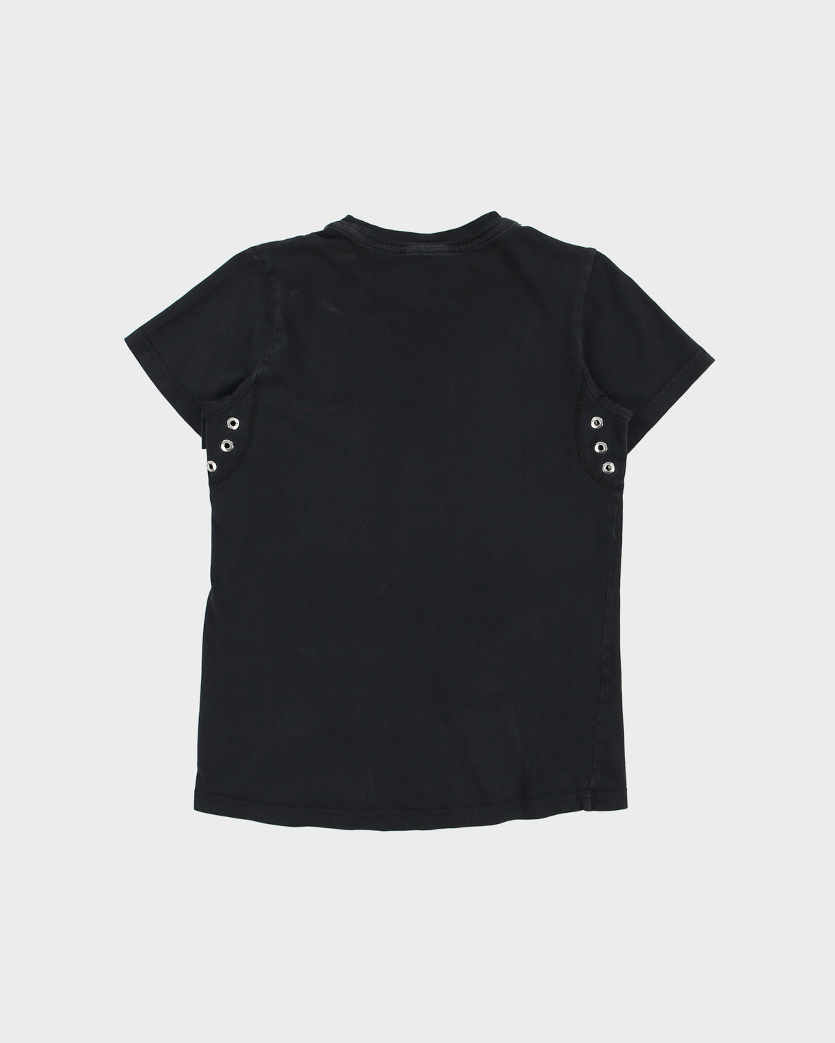 Vintage Diesel Women's Flaming Skull Crewneck Baby T-Shirt - XS