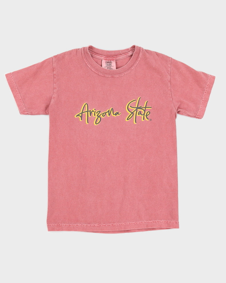 Y2K 00s Arizona State Faded Red Baby Tee - S/M