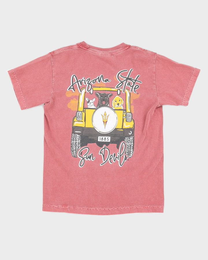Y2K 00s Arizona State Faded Red Baby Tee - S/M