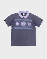 Vintage 90s Morning Sun Floral Collared T-Shirt - M