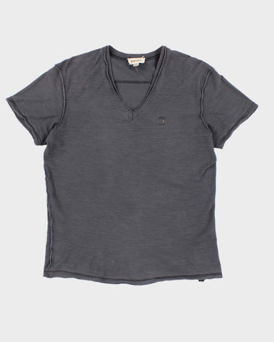 Womens Stone Grey Diesel V Neck T-Shirt - M