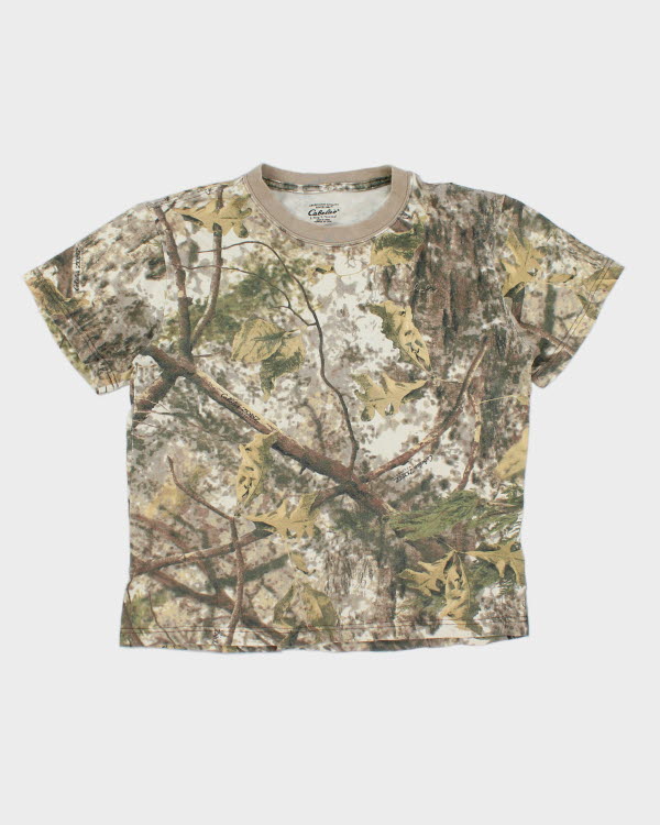 Vintage 2000's Camouflage Cropped T-Shirt - L