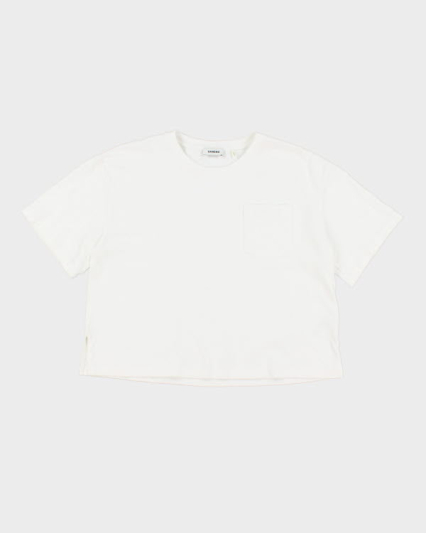 Sandro White Cropped T-shirt - M