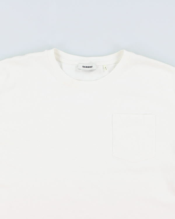 Sandro White Cropped T-shirt - M