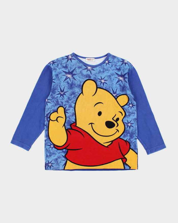 Vintage 90's Disney Winnie The Pooh All Over Print Long-sleeved T-Shirt - M