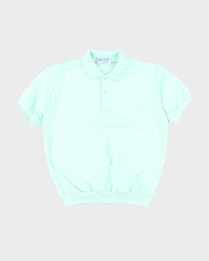 Vintage 80's Women's Snoopy Embroidered Ringer Polo Shirt - XS