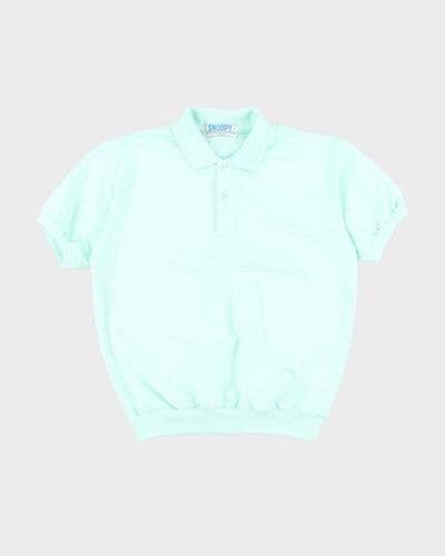 Vintage 80's Women's Snoopy Embroidered Ringer Polo Shirt - XS