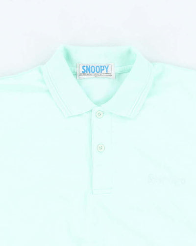 Vintage 80's Women's Snoopy Embroidered Ringer Polo Shirt - XS