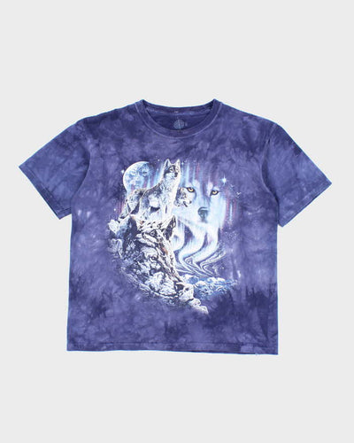 Vintage The Mountain Northern Lights Wolf Graphic T-Shirt - XL