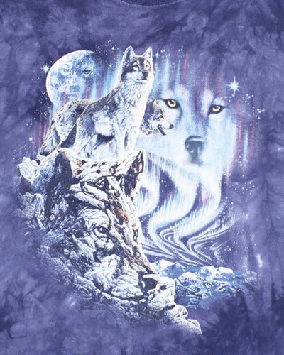 Vintage The Mountain Northern Lights Wolf Graphic T-Shirt - XL