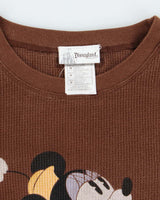 Vintage Y2K Women's Disney Minnie Mouse Waffle Long-sleeved T-Shirt - M