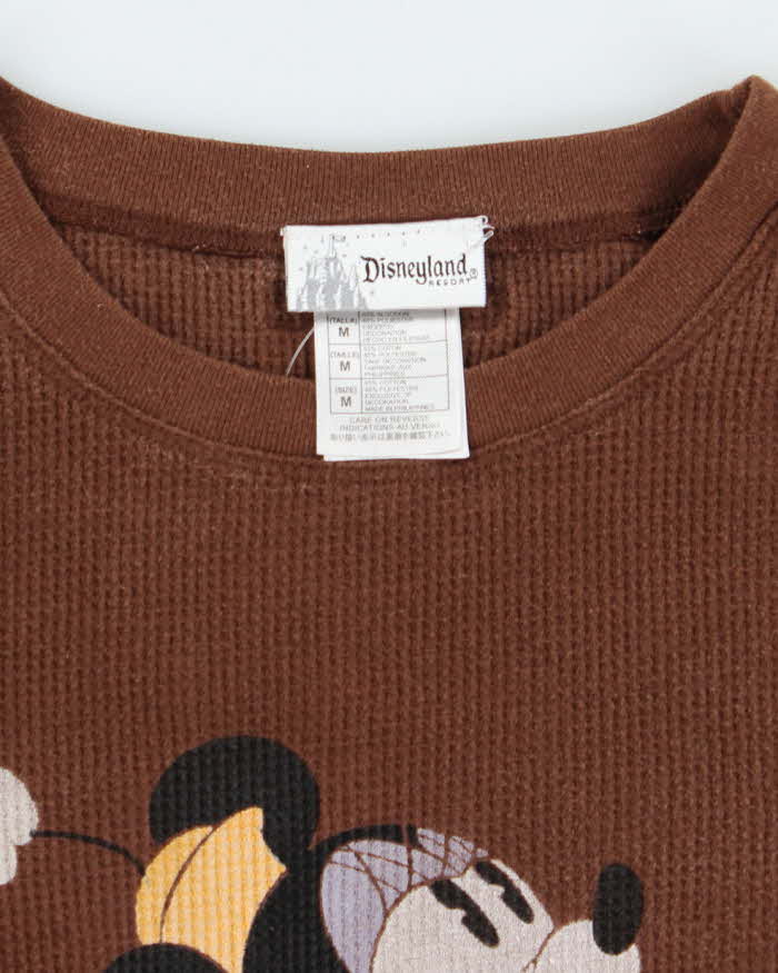 Vintage Y2K Women's Disney Minnie Mouse Waffle Long-sleeved T-Shirt - M
